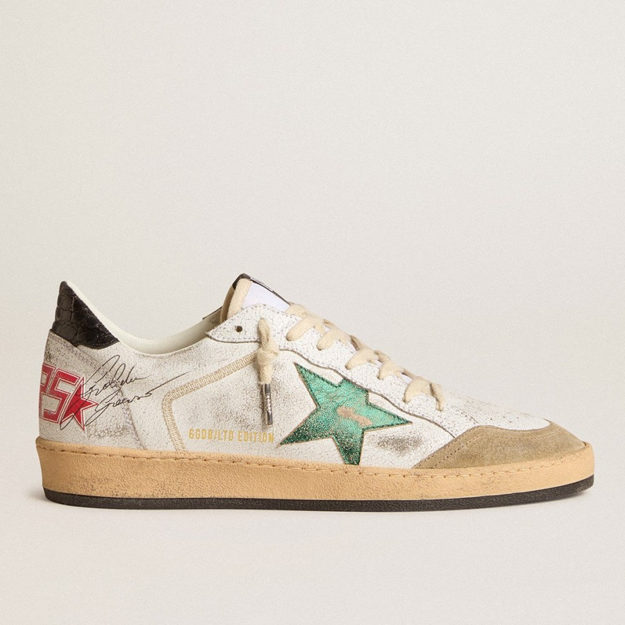 Golden Goose Ball Star / Зеленая звезда / черная пятка муж