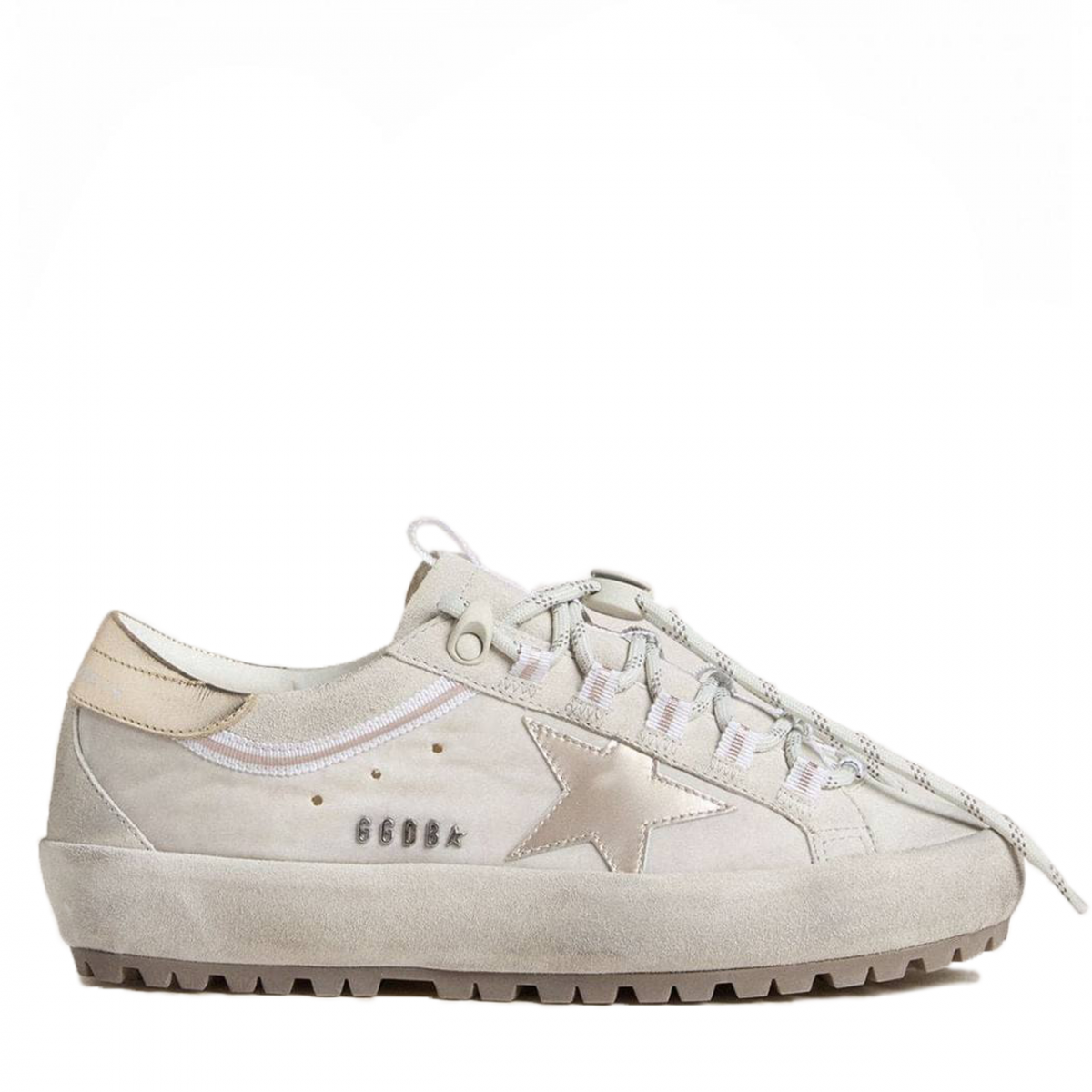Golden Goose Super-Star / Super-Star Ski in Light Gray Nylon With Metallic Star