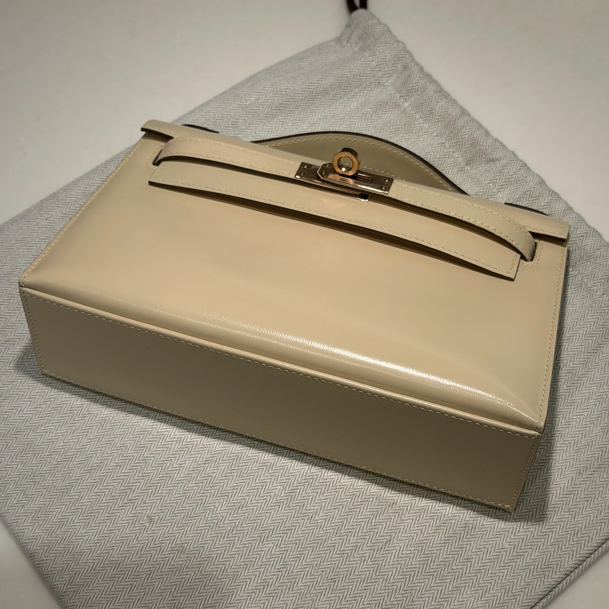 Hermes Kelly Pochette 22 Rose Gold Chèvre Leather GHW миниатюра 3