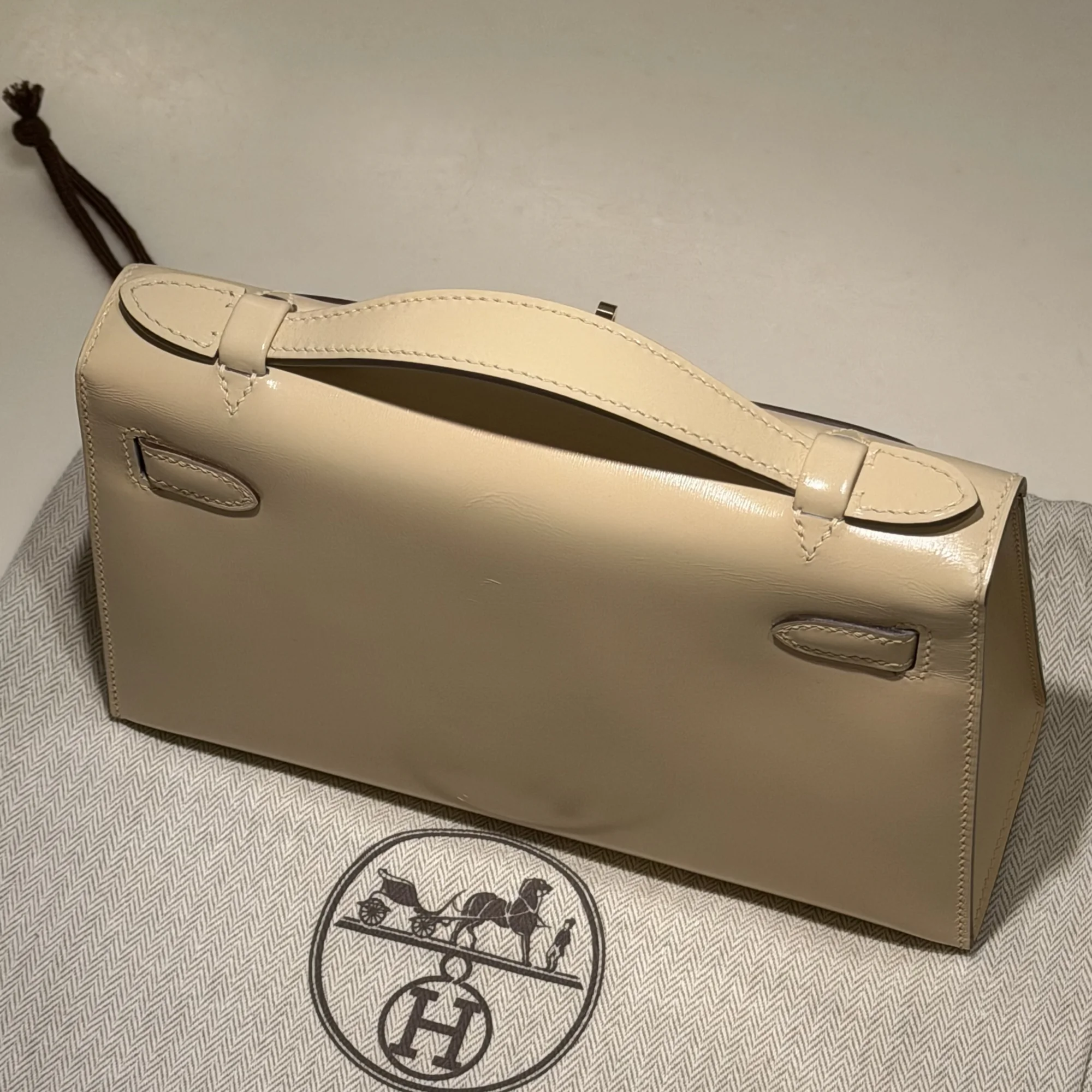 Hermes Kelly Pochette 22 Rose Gold Chèvre Leather GHW миниатюра 2