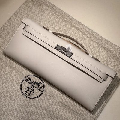 Hermes Kelly Cut Swift Leather White