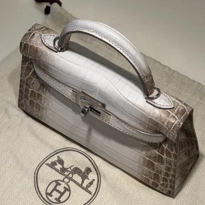 Hermes Mini Kelly 19 Himalaya Crocodile Leather PHW