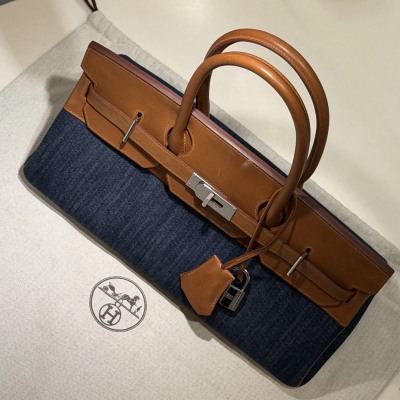 Hermes Shoulder Birkin 42 Denim Barenia Leather PHW