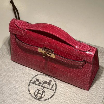 Hermes Kelly Pochette 22 Alligator Leather GHW