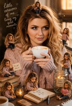 Everyday Magic: Chibi Companions in a Cozy Golden-Hour Scene