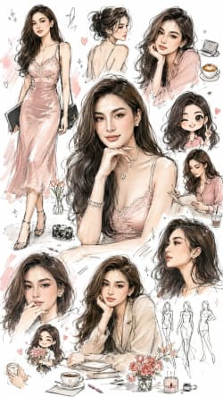 Living Sketchbook: Expressive Character Studies in Playful Motion