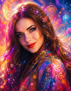  Psychedelic Haute Couture: Ethereal Beauty in a Luminous Dreamscape