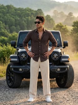 Rugged Luxury Editorial: South Asian Elegance Against Off-Road SUV
