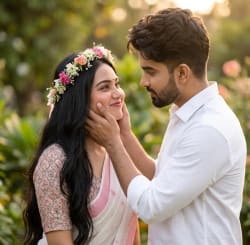 Golden Hour Romance: An Intimate Couple Portrait in Nature
