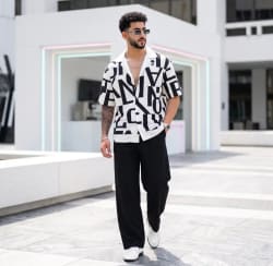  Urban Runway Presence: High-Fashion Editorial in White and Black