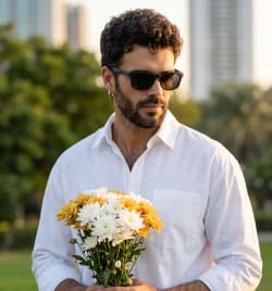 Golden Bloom: Contemplative Elegance with Chrysanthemums in Sunlight