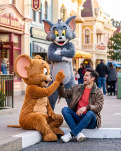 High Five with Jerry: A Nostalgic Theme Park Vacation Moment