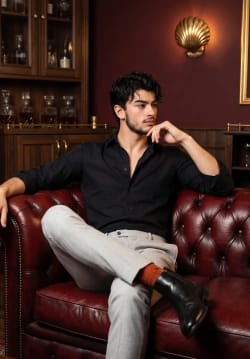 Whisky Lounge Sophistication: Editorial Elegance in Oxblood and Gold