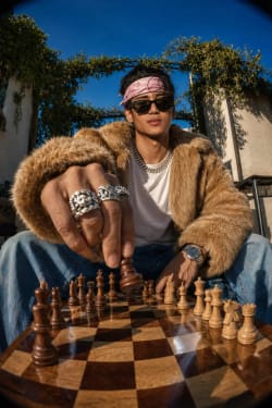 Chess and Chrome: Fisheye Luxury Streetwear on the Patio