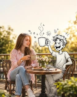 Morning Joy – A Whimsical Café Encounter