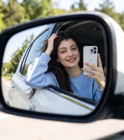 Wind, Windows, and Warm Smiles – A Candid Road Trip Moment