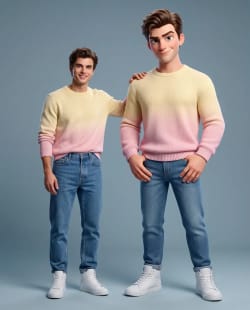 Real Meets Pixar – A Playful Twin Portrait