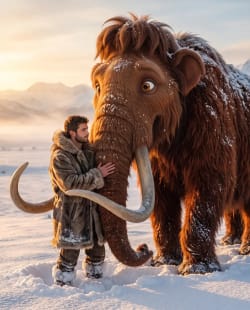 Ancient Bond – A Golden Hour Encounter with a Mammoth