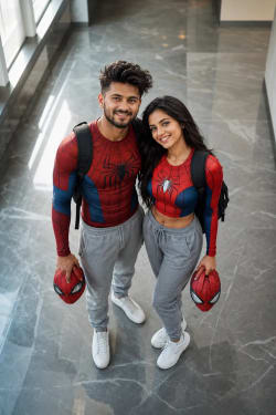 Everyday Heroes – A Playful Spider-Inspired Duo Portrait