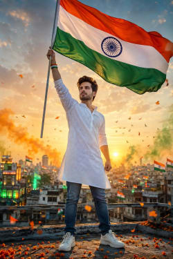 Rooftop Pride – A Sunrise Salute to Independence