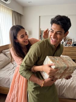 Indian Brother and Sister Playfully Fighting Over Raksha Bandhan Gift
