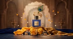 Luxury Perfume Bottle Dressed with Peacock Feather Crown for Janmashtami