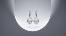 Professional Studio Diamond Earring Product Photography on White Backdrop