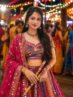 Young South Asian Woman Portrait In Festive Attire At Celebration