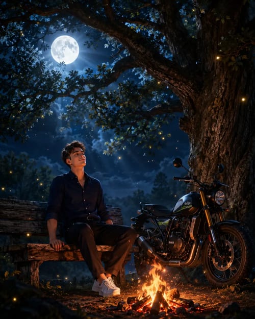  Moonlit Solitude: A Makoto Shinkai-Inspired Nocturnal Reverie