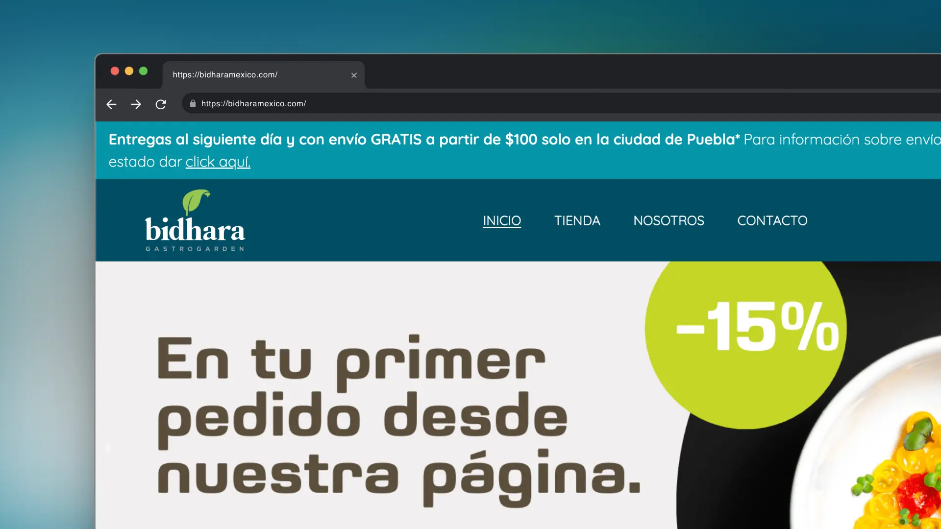 Captura de pantalla de Bidhara - Proveedor de Flores comestibles