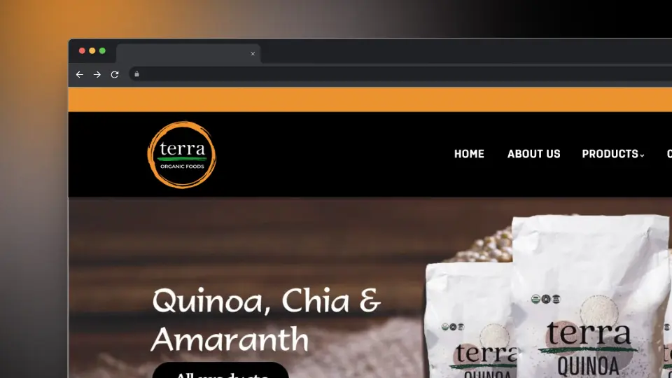 Captura de pantalla de Terra Organic Foods