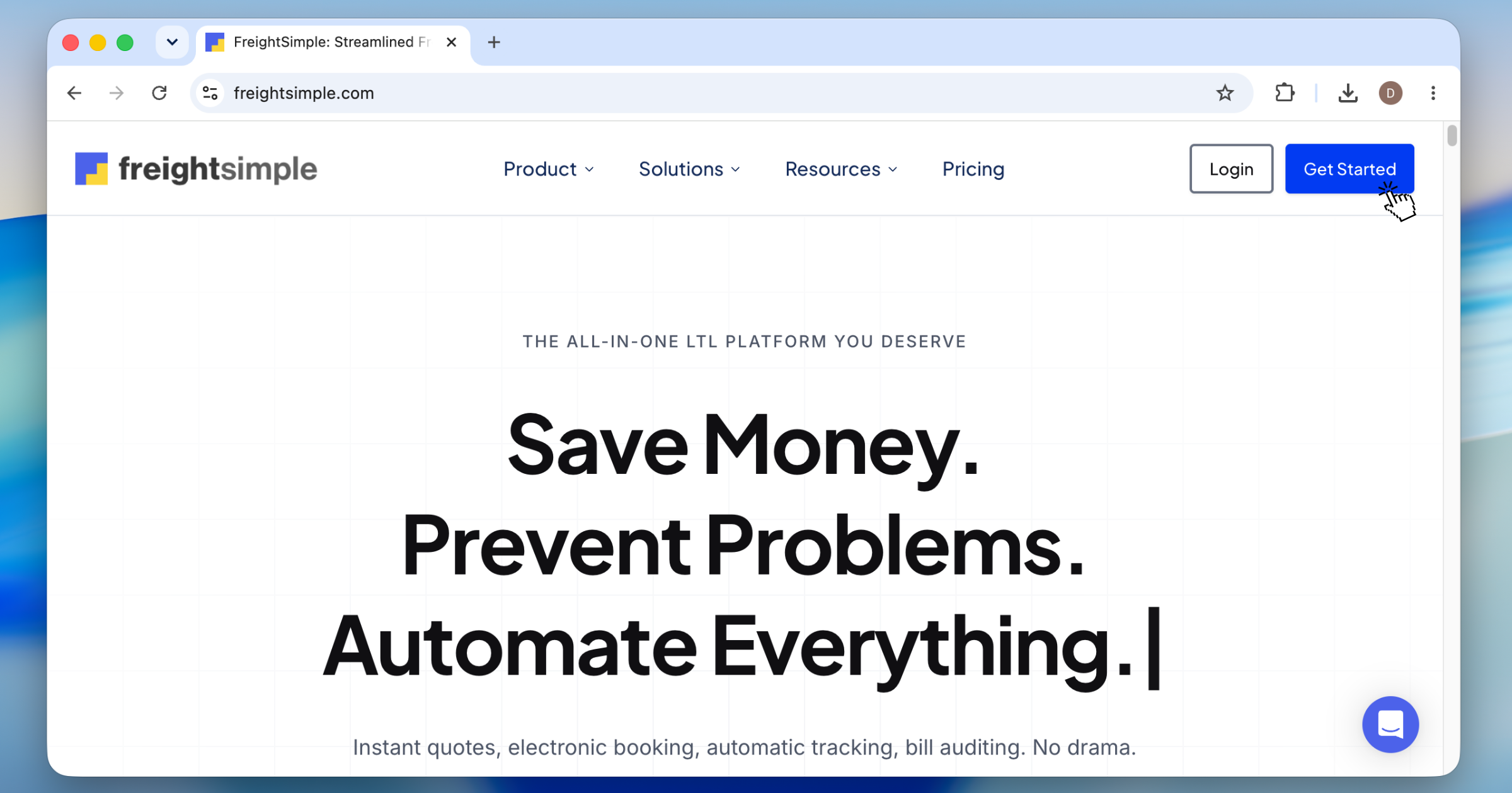 FreightSimple create-account page