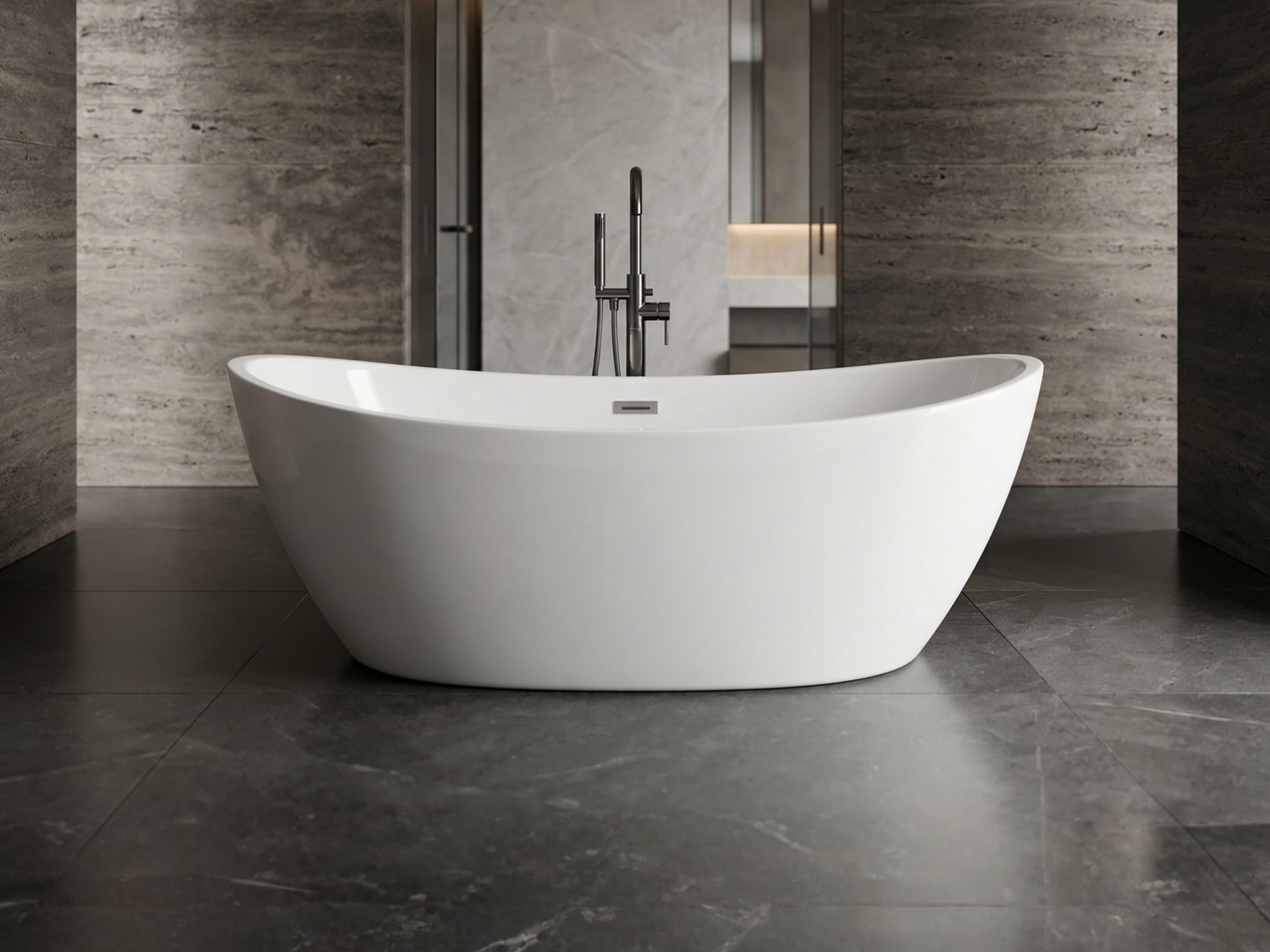 Modern bağımsız küvet modelleri - freestanding bathtub, oval ve dikdörtgen küvet çeşitleri