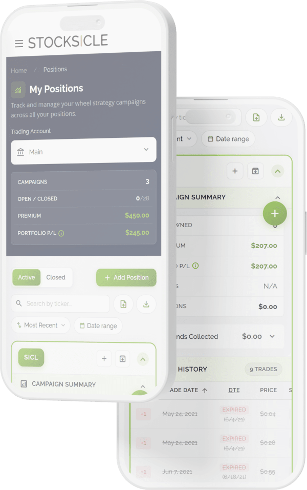 Stocksicle app. Track your wheel strategy positions.