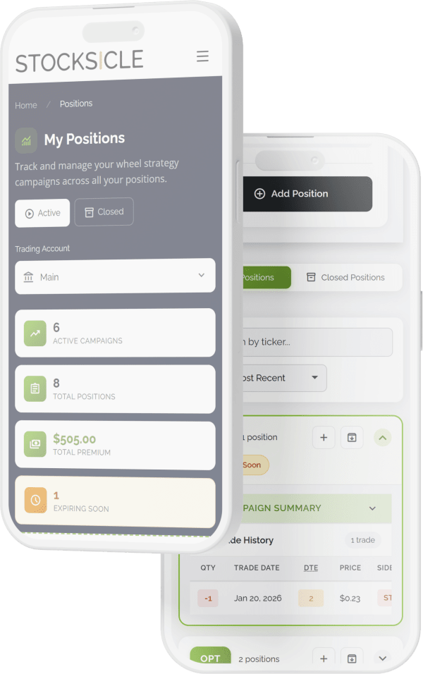 Stocksicle App - Track your wheel strategy positions