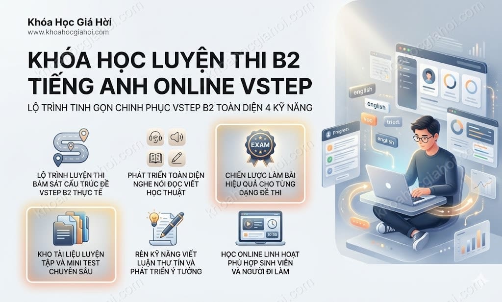 Khóa Học Luyện Thi B2 Tiếng Anh Online Cũng Vbstep