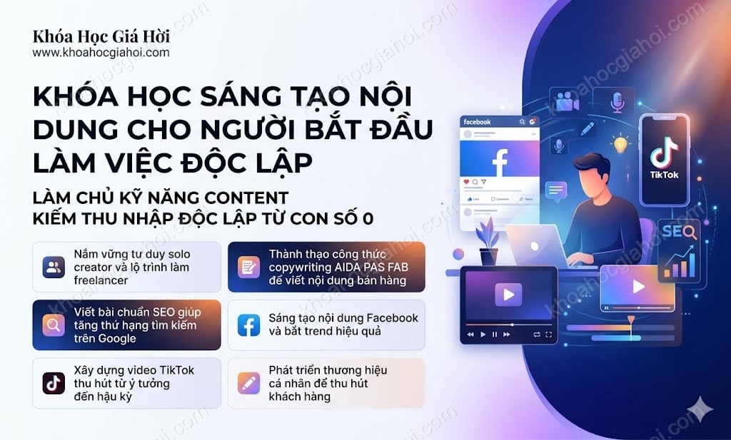 Khóa Học Sáng Tạo Nội Dung Cho Người Bắt Đầu Làm Việc Độc Lập