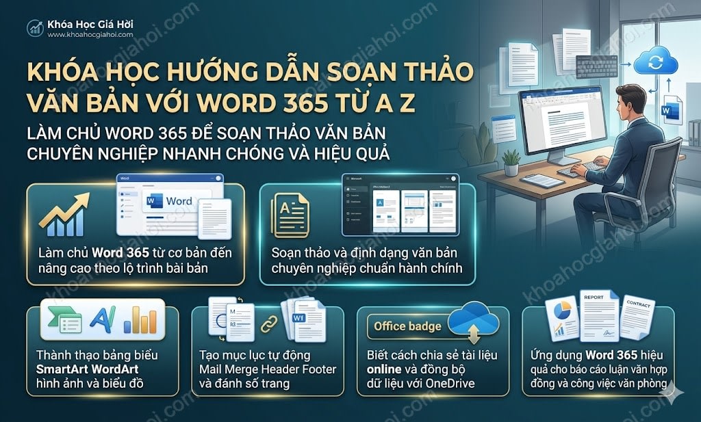 Khóa Học Hướng Dẫn Soạn Thảo Văn Bản Với Word 365 Từ A - Z