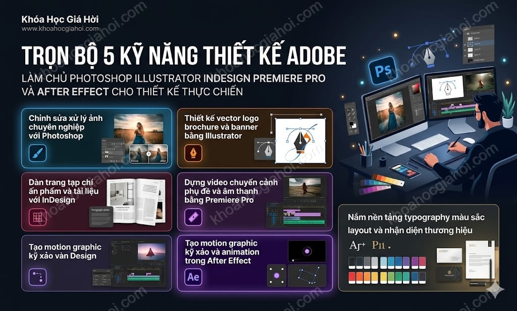 Trọn Bộ 5 Kỹ Năng Thiết Kế Adobe