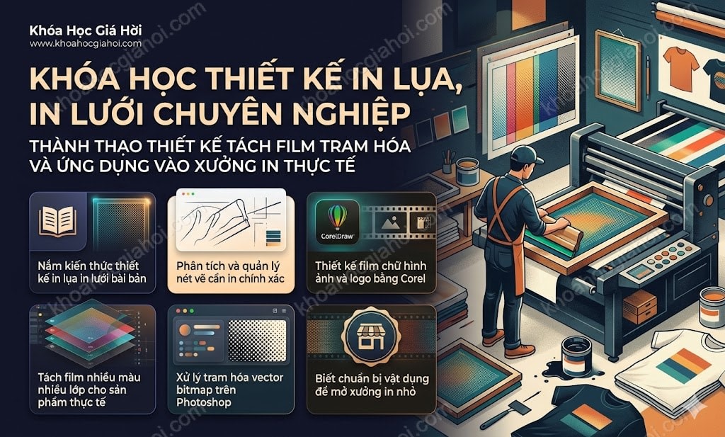 Khóa Học Thiết Kế In Lụa, In Lưới Chuyên Nghiệp