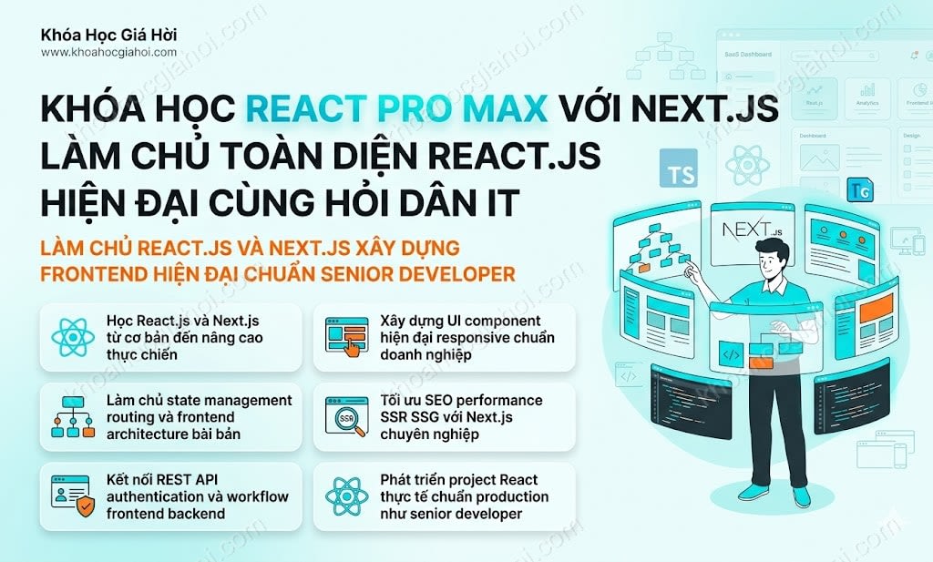 Khóa Học React Pro Max Với Next.js - Làm Chủ Toàn Diện React.js Hiện Đại Cùng Hỏi Dân IT