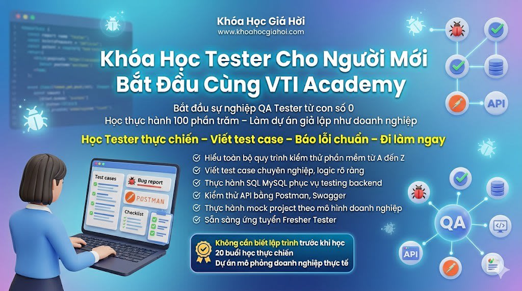 Khóa Học Tester Cho Người Mới Bắt Đầu Cùng VTI Academy