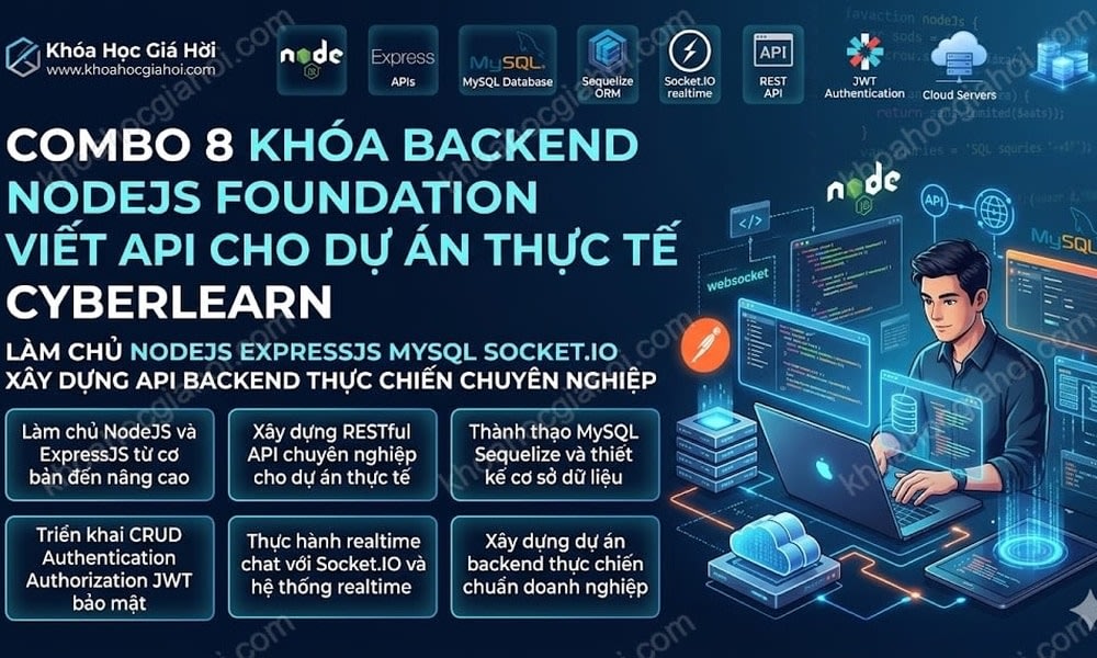 Combo 8 Khóa Backend Nodejs Foundation Viết Api Cho Dự Án Thực Tế CyberLearn