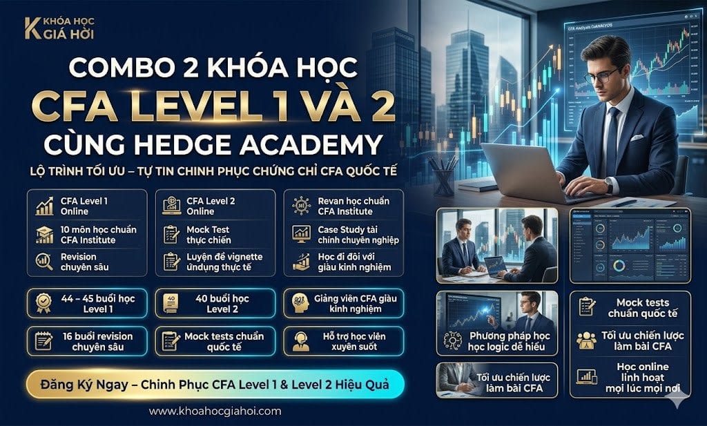 Combo 2 Khóa Học CFA Level 1 Và 2 Cùng Hedge Academy