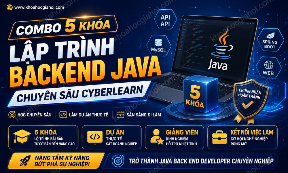 Combo 5 Khóa Lập Trình Backend Java Chuyên Sâu CyberLearn