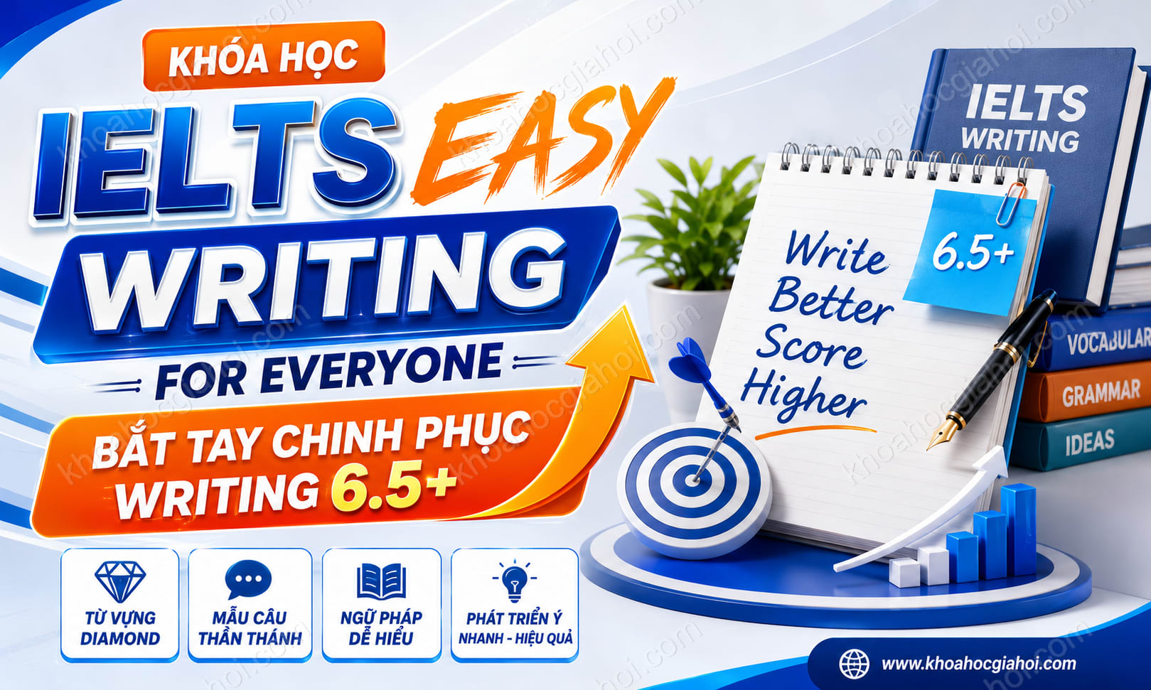 Khóa Học IELTS Easy Writing For Everyone Bắt Tay Chinh Phục Writing 6.5+