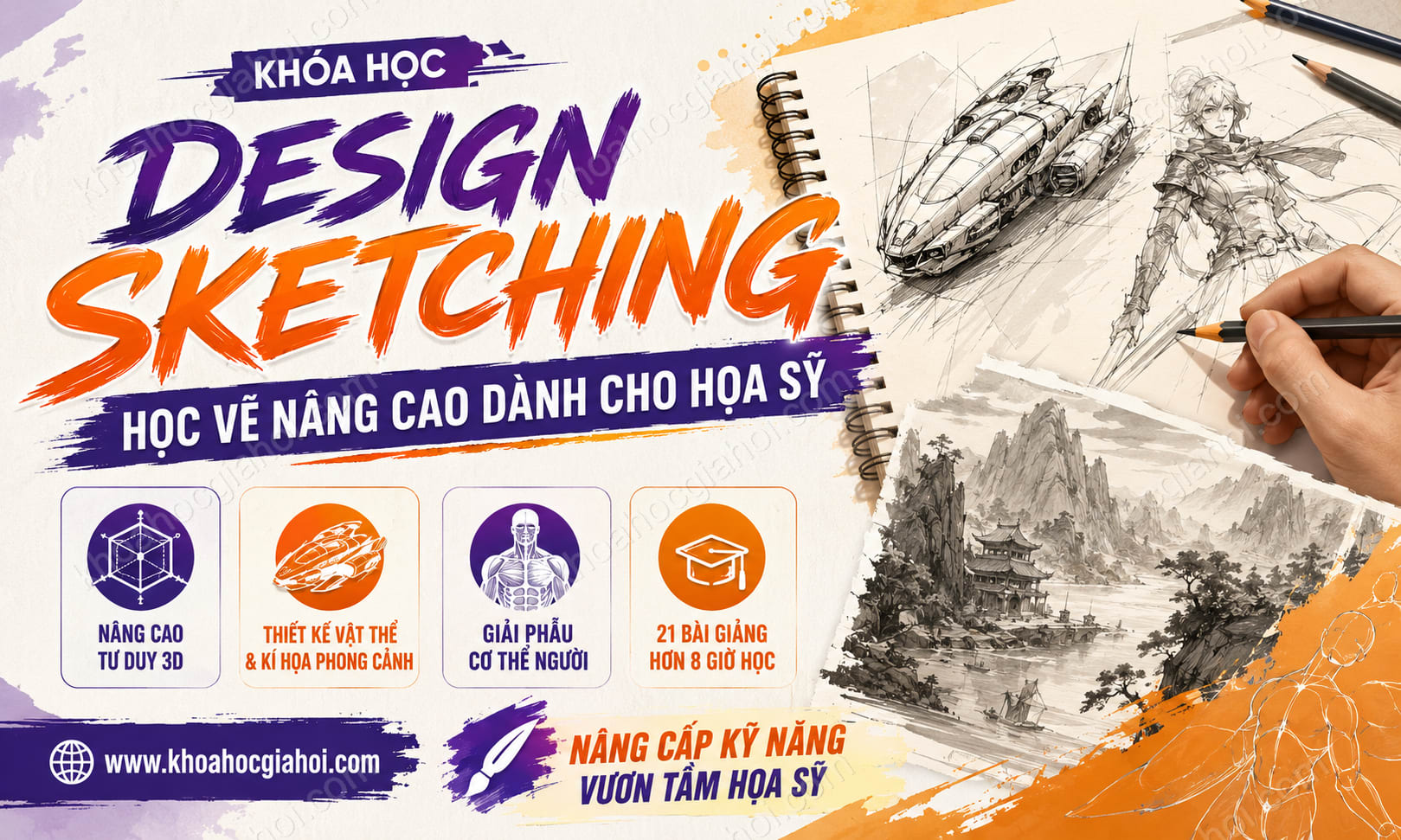 Khóa Học Design Sketching - Học Vẽ Nâng Cao Dành Cho Họa Sỹ
