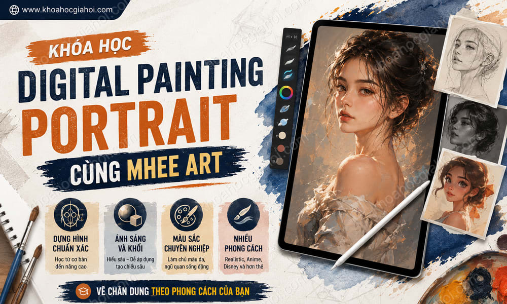 Khóa Học Digital Painting Portrait Cùng Mhee Art