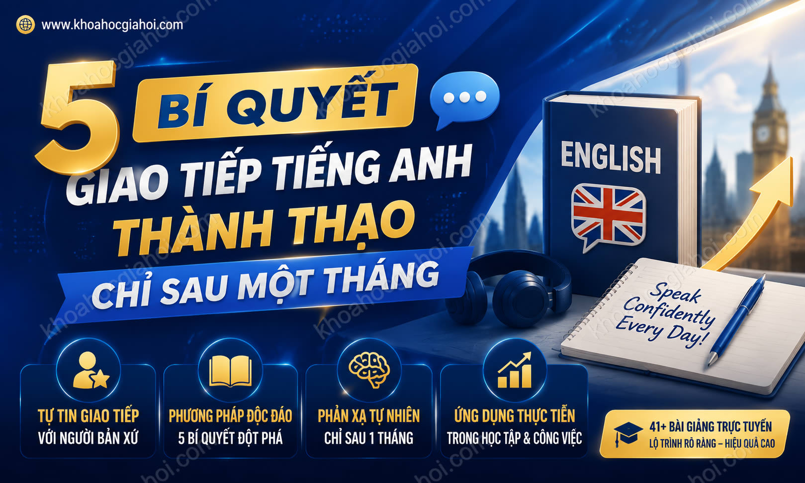 Khóa Học 5 Bí Quyết Giao Tiếp Tiếng Anh Thành Thạo Chỉ Sau Một Tháng