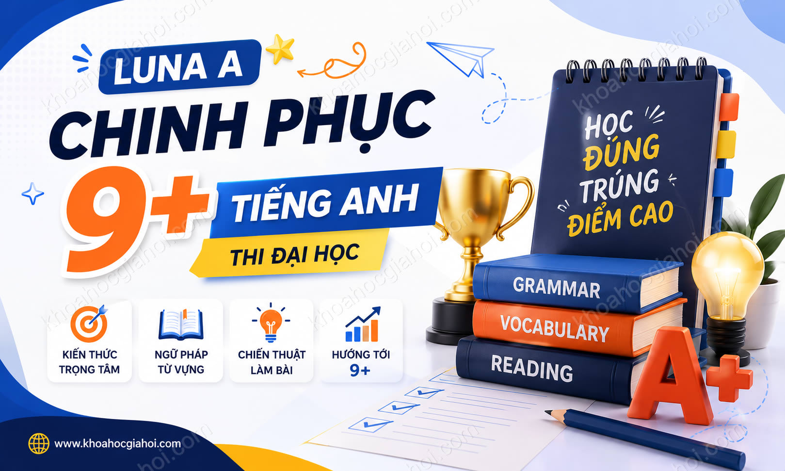 Khóa Học Luna A: Chinh Phục 9 Điểm Thi Đại Học Môn Tiếng Anh I